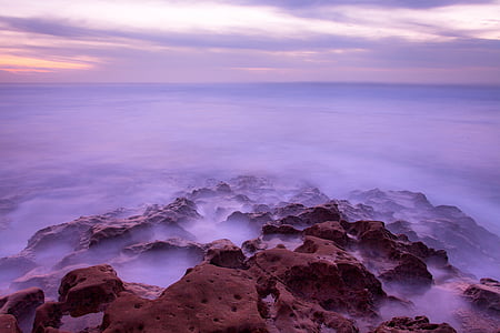 mare, oceano, acqua, natura, rocce, Costa, tramonto