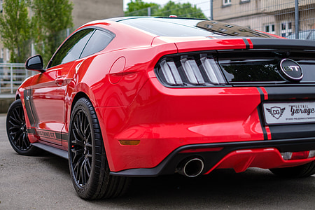 Mustang, gt, rojo, Estados Unidos, coche, Automático, transporte