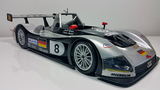 racing bil, Le mans, 1999, sølv, automatisk, modell bil, bil