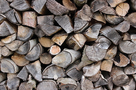Holz, alt, Waben-Gewindeschneiden, gehackt, gestapelt