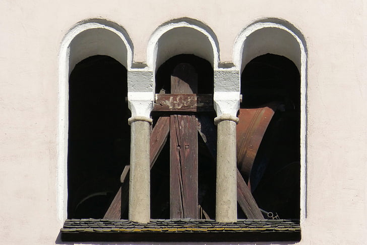 okna łukowe, dzwon Kościelny, dzwon, pierścień, Zgodnie z, dźwięk