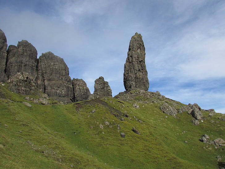 Skócia, Isle of skye, öreg storr, hegyi, táj, Pinnacle