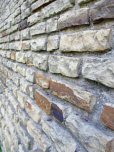 parede de tijolo, tijolos, padrão, resistido, áspero, cimento, argamassa