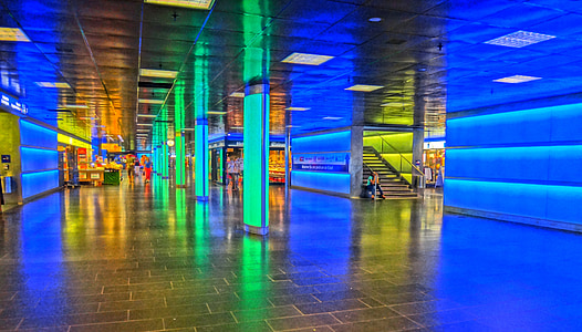 Zurych, światło, ruch, głównego dworca kolejowego w Zurychu, lekkie ślady, Abstrakcja