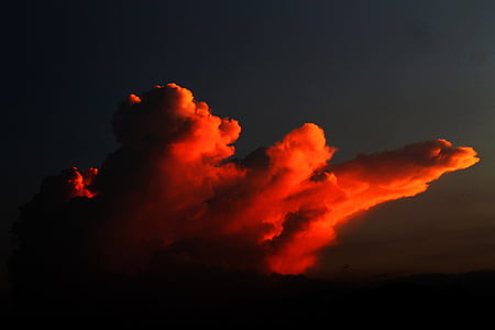 naturen, moln, solnedgång, landskap, gyllene, Sky, rök - fysiska struktur