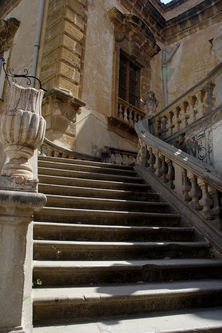 a Villa palagonia, Bagheria, Szicília, Olaszország, lépcsők