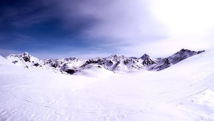 Suíça, Panorama, neve, Inverno, montanhas, clareira, Prado