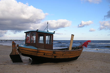 bota, vaixell, l'aigua, Mar Bàltic, marítim de platja, Costa, Mar