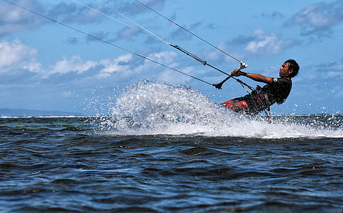 kite surf, Bali, Sanur, esportes aquáticos, ação, vento, ondas