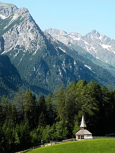 오스트리아, 산, c, 알프스, 자연, 유럽, 야외