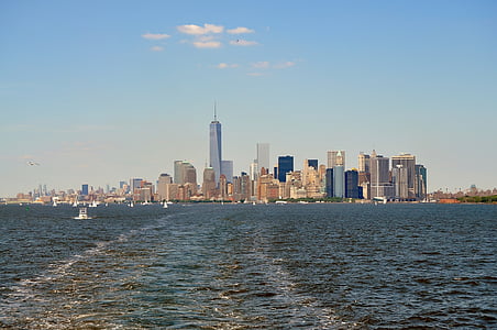 Manhattan, Brooklyn, Nowy Jork, Architektura, centrum miasta, Widok, Drapacz chmur