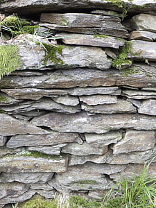 muro a secco, parete, pietra naturale, trama, pietre, impilati, in muratura