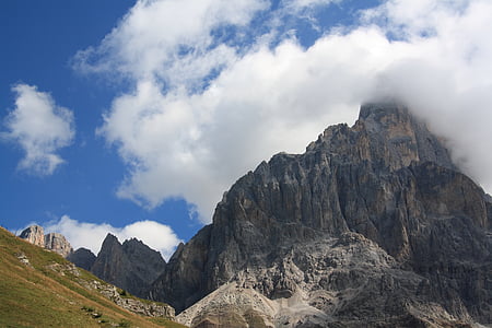 italy, mountains, clouds, cocks, cliffs, bare