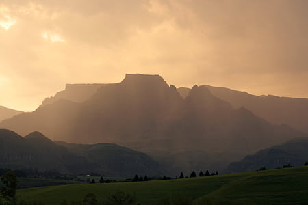 África do Sul, Drakensburg, montanhas, paisagem, -Natal, natureza, Turismo