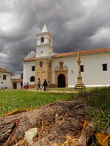 Plaza, ľudia, vidieka, Kolumbia, Villa, Leyva, Colonial