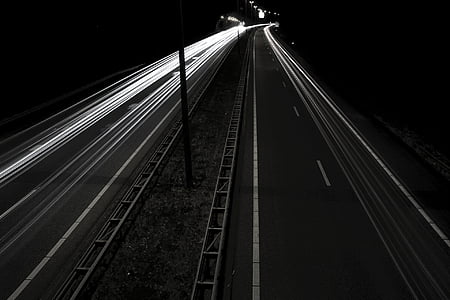 asphalt, blur, dark, evening, expressway, fast, highway