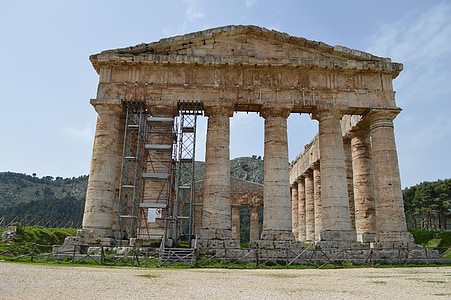 segesta, sicily, landscape, temple, architecture, archaeology, old Ruin