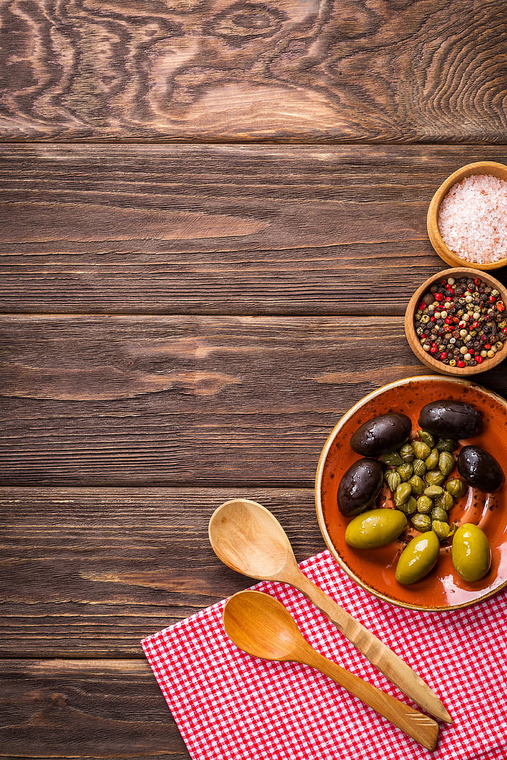 background, food, tasty, olives, wooden background, cooking, plate