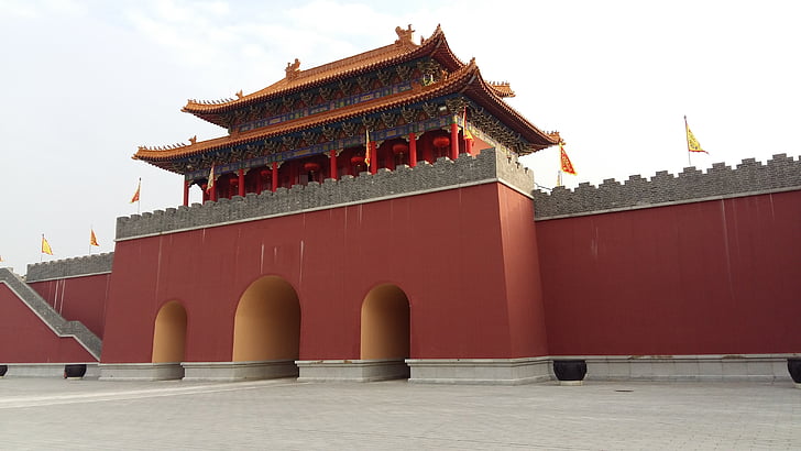 tiananmen square, city gate tower, studio city, beijing, asia, china - East Asia, forbidden City