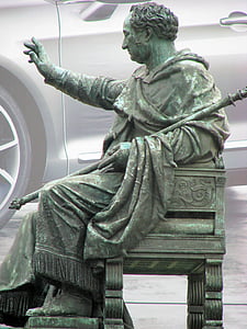 Kupfer-statue, Zepter, Kaiser, Imperator, Kupfer, München, Abbildung