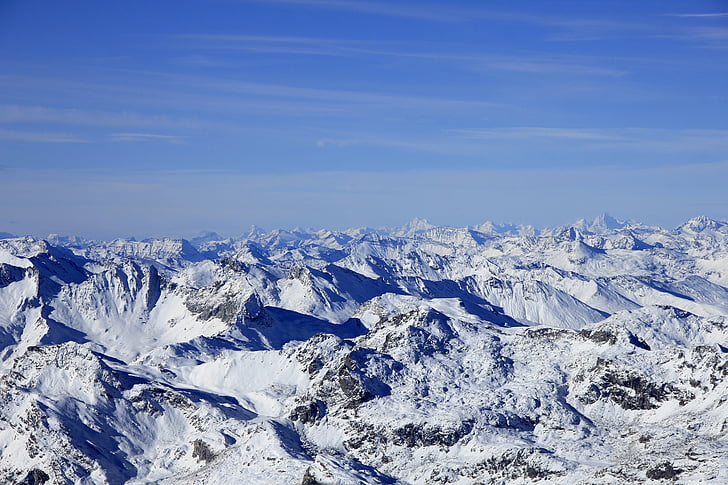 Alpen, Zwitserland, Bergen, sneeuw, berg, winter, natuur