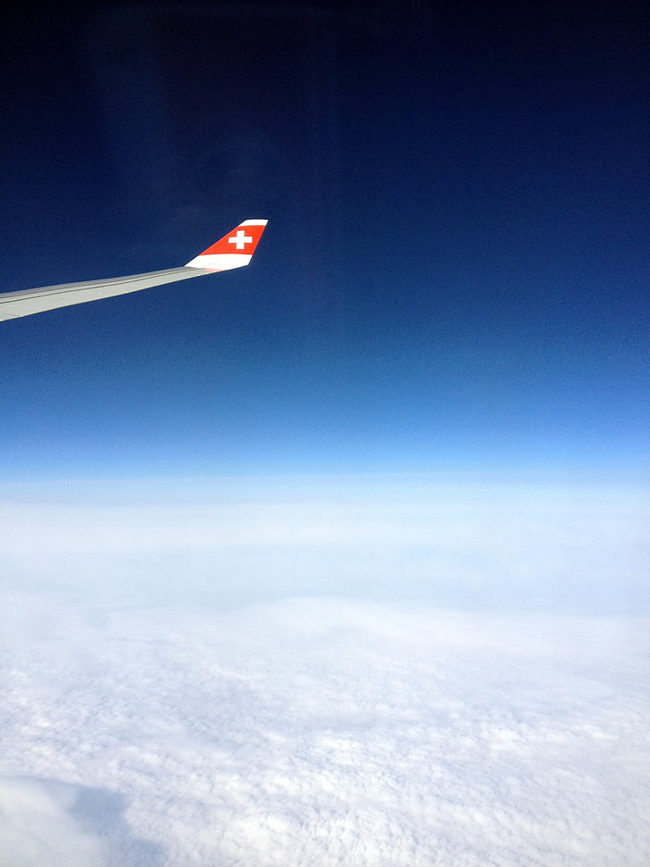 Sky, lietadlá, let, Švajčiarsko, krídlo
