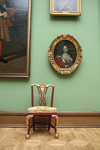 Galerie, Tretiakov, Moscou, chaise, nature morte, à l’intérieur, décoration