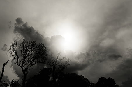 cel fosc, temps, canvi climàtic, emocional, Cloudscape, Parcialment ennuvolat, gris