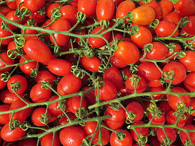tomat, tomat ceri, Bio, merah, sayuran, Makanan, Cherry