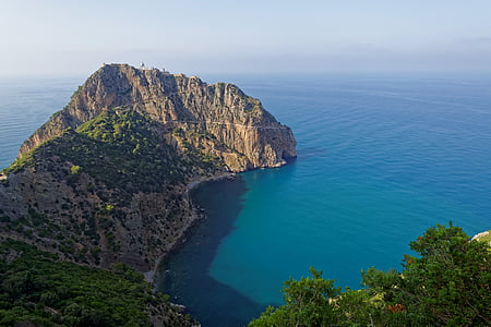 Bejaia, Algerie, mediterrán, kék, tenger, víz, eltelt