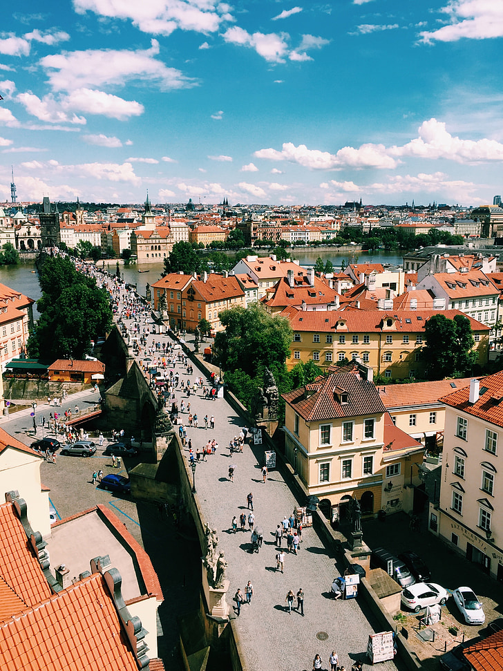 Praga, Czeski, Miasto, niebo, Republika, Europy, Architektura
