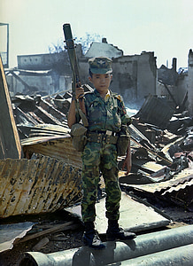 copil, trist, soldat, război, Vietnam, 1968, Vietnameză-copil