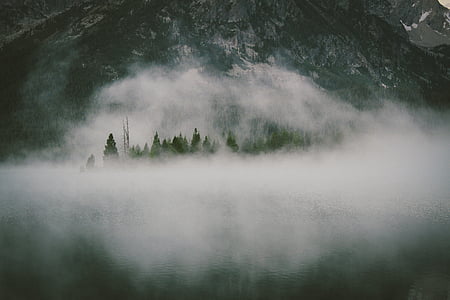 туман, дымка, туманно, горы, холмы, вершины, скалы