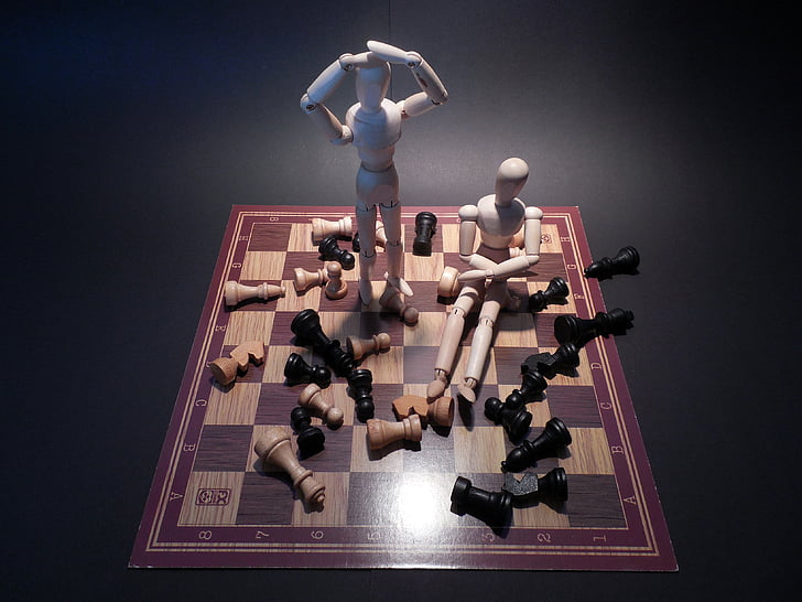galda spēle, uzņēmējdarbības, izaicinājums, Šahs, šaha dēli, šaha gabali, tuvplāns