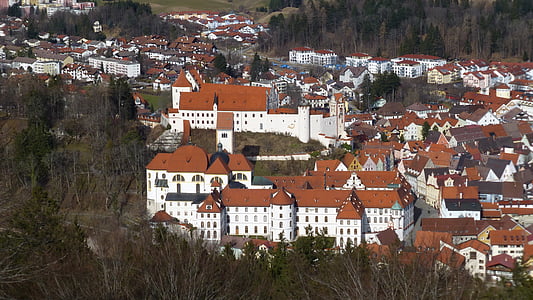 allgäu, füssen, of the calvary, panorama, old town, st mang abbey