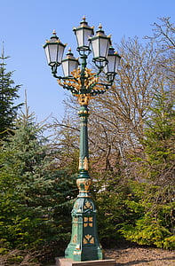 Lucerna, osvětlení, pouliční lampa, schmiedeeisern, nostalgie, pouliční lampy, strom