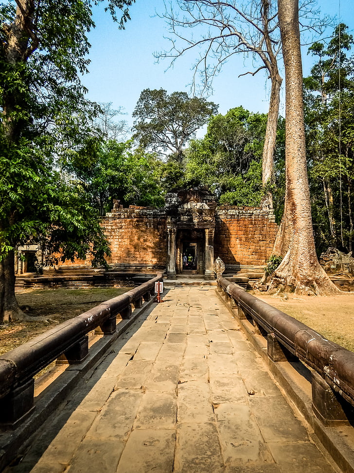 cambodia, temple, asia, ancient, monument, landmark, building