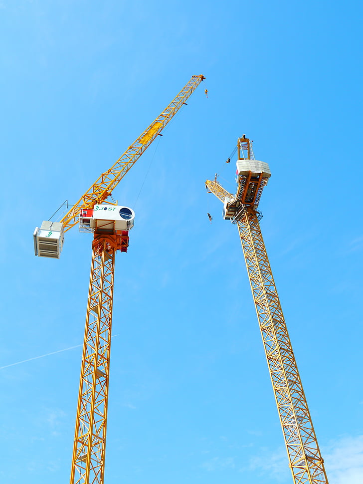 crane, luffing crane, industry, industrial, sky, commercial, equipment