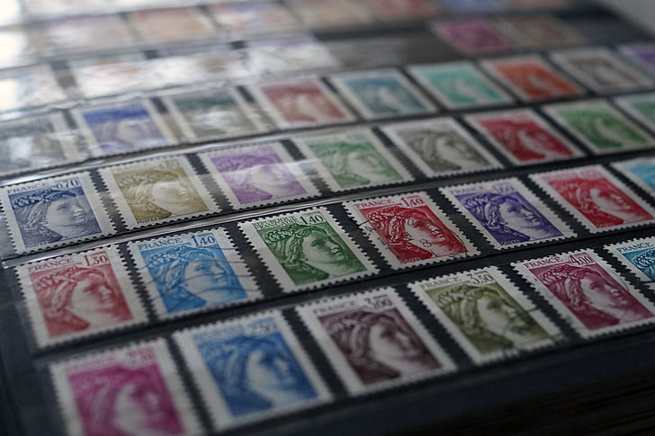 stamps, collection, philately, french stamps
