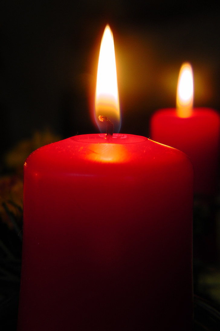 svíčka, plamen, Cozy, červená, Adventní, Fire - přírodní jev, vypalování