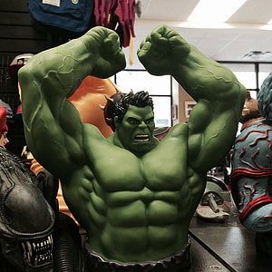 neuvěřitelný hulk, superhrdina, hračka, zelená, svalová, kreslené, moc