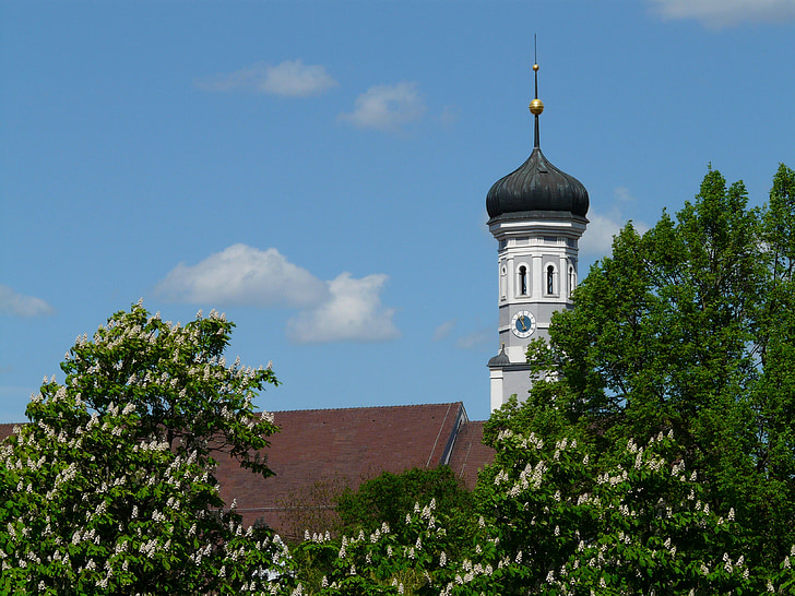 baznīca, tornis, Ulm, Svētās Trīsvienības baznīca, baznīcas smaili, sīpols kupols, tornis