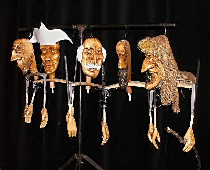 puppets, theater, stand, art
