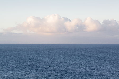 núvols, horitzó, Mar, oceà, estat d'ànim, blau, fons