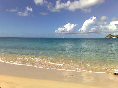 Rodney, Badia, St lucia, Carib, Mar, platja, vacances