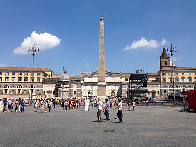rome, obelisk, city, landmark, monument, square, architecture