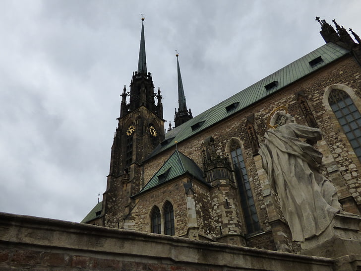 a katedrális, templom, torony, díszítő, óra, Cseh Köztársaság, Szent