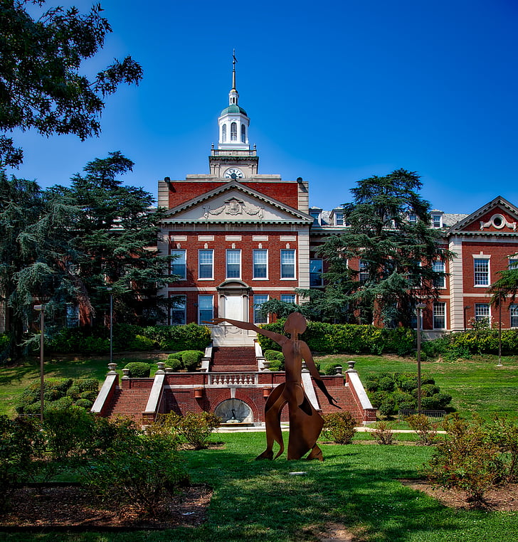 Universitas Howard, pemandangan, indah, kampus, Taman, pendidikan, bangunan