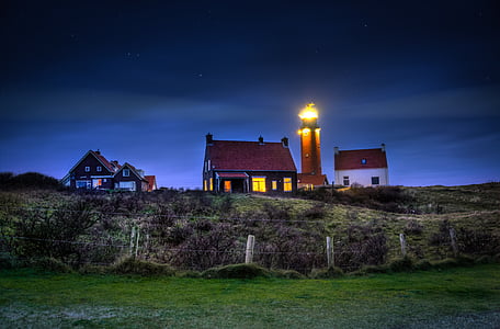 Lighthouse, kustnära, ljus, havet, Beacon, Ocean, landskap
