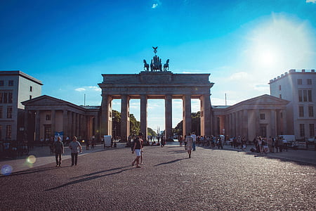 Berlín, puerta de Brandenburgo, lugares de interés, Alemania, Quadriga, punto de referencia, objetivo